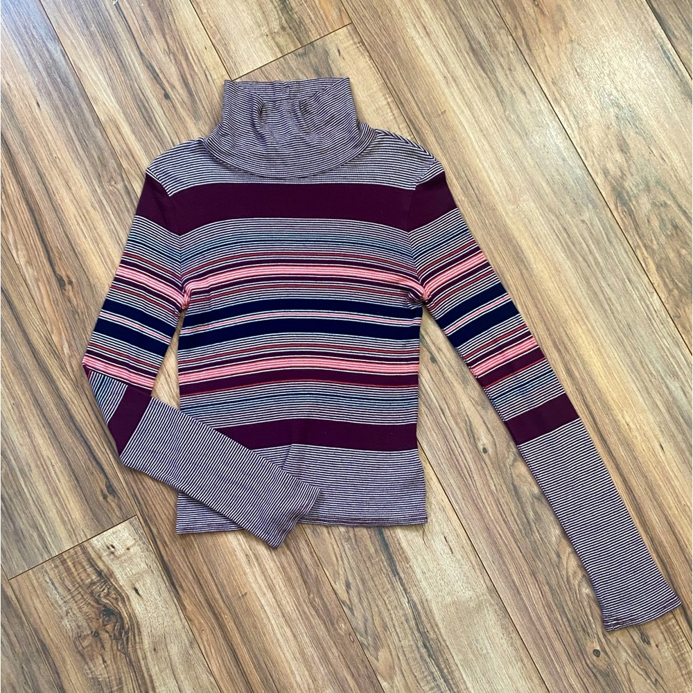 Striped turtleneck